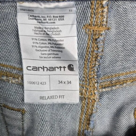 CARHARTT Men's Size 33x32 Utility Jeans Carpenters Relaxed Fit Flaws ReadCARHART - Picture 6 of 6